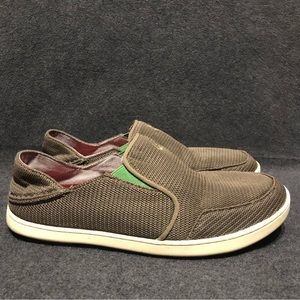 Olukai Nohea Mesh Shoes Mens Size 8 Brown Comfort Sneakers Slip On Casual